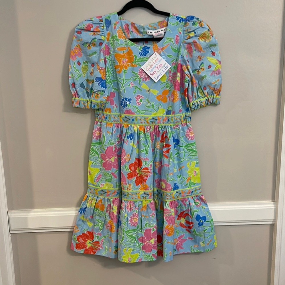 Gretchen Scott extra extra small shrimp size frolic dress birds bees fits 2-4